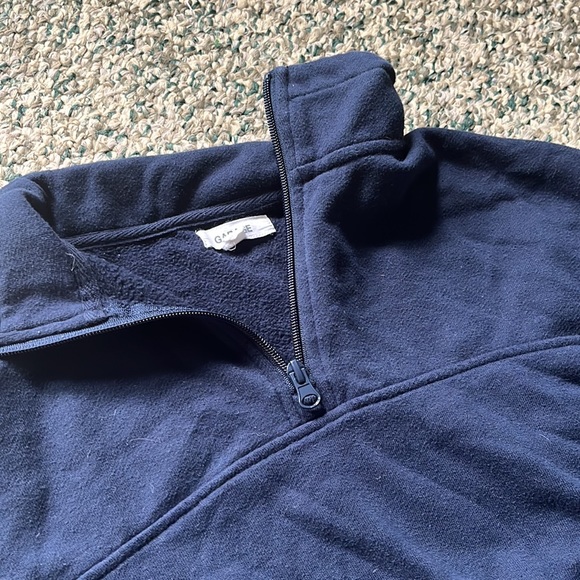 Garage Quarter Zip Sweater Navy Blue - Picture 2 of 2